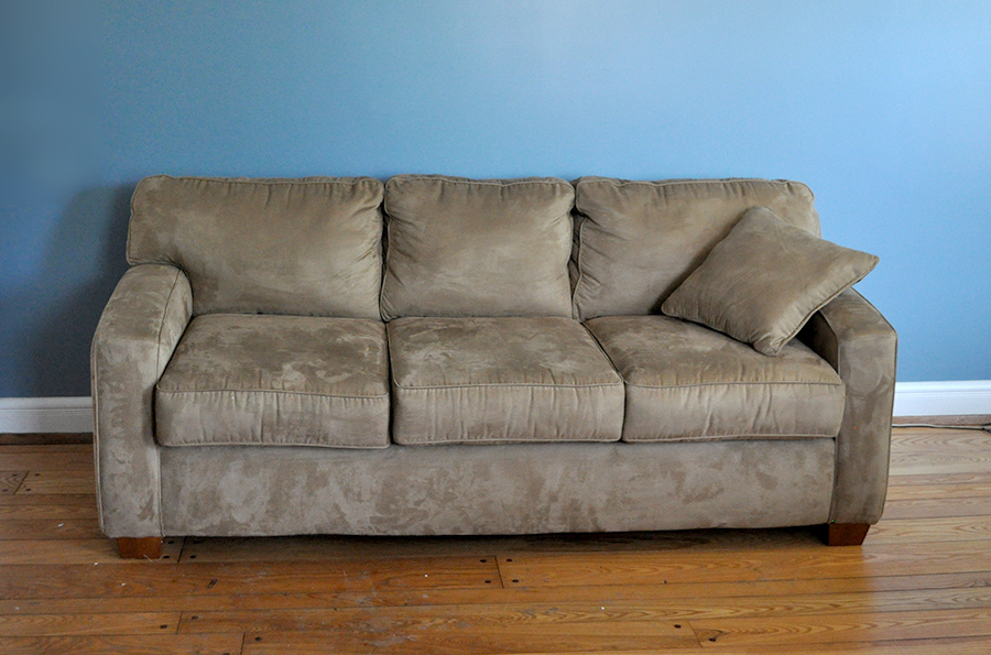 Tan Microfiber Sofa EBTH